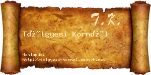 Tölgyesi Kornél névjegykártya