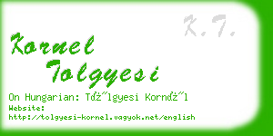 kornel tolgyesi business card